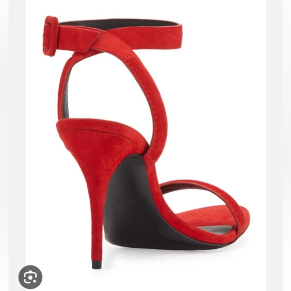 NWB Alexander Wang Antonia red suede heels size 37 - Picture 3 of 11